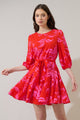 Darline Floral Collins Godet Mini Dress