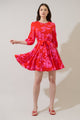 Darline Floral Collins Godet Mini Dress