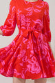 Darline Floral Collins Godet Mini Dress