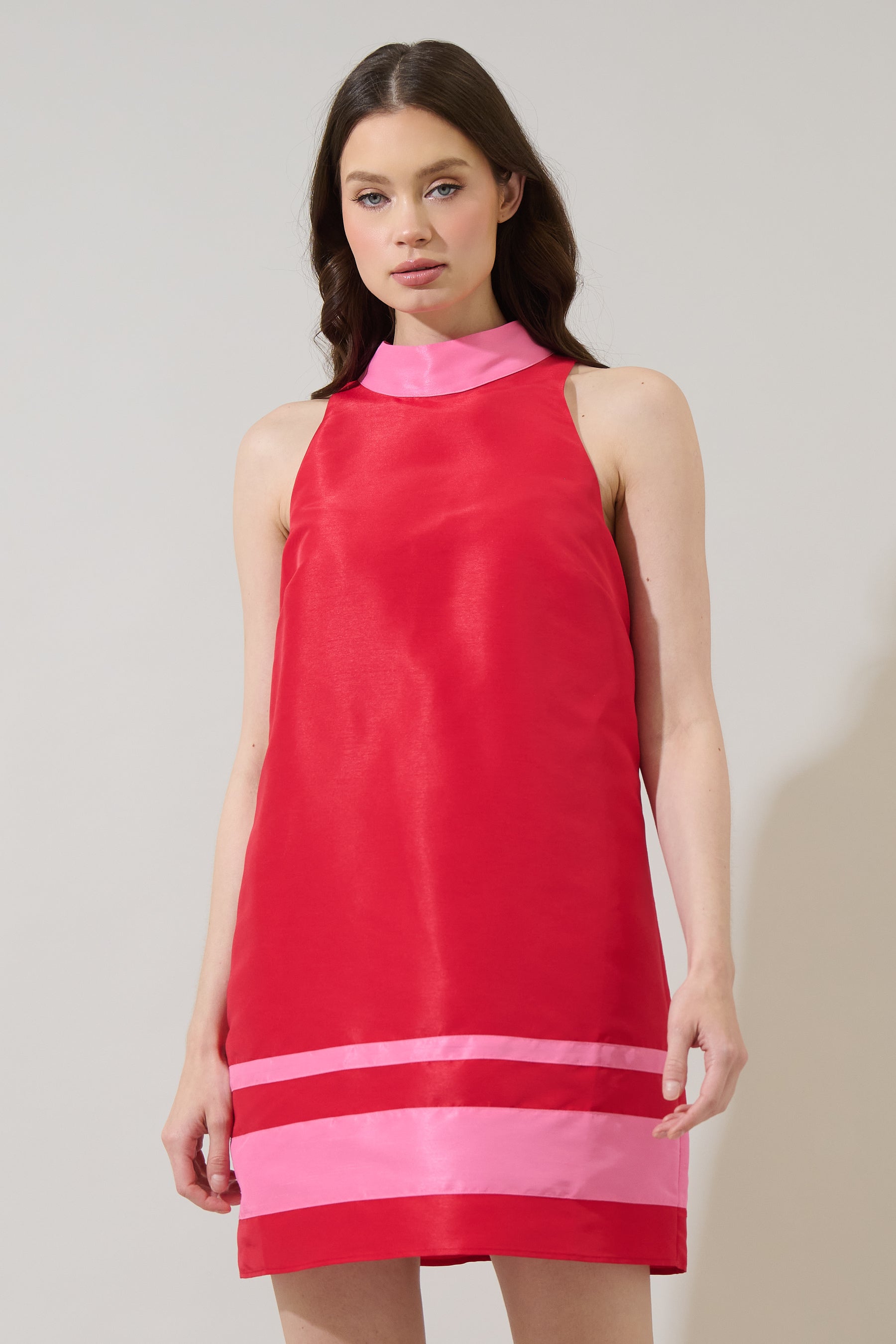 Medelyn Color Block Mini Dress Red-Pink / S by Sugarlips Medelyn Color Block Mini Dress Red-Pink / S by Sugarlips