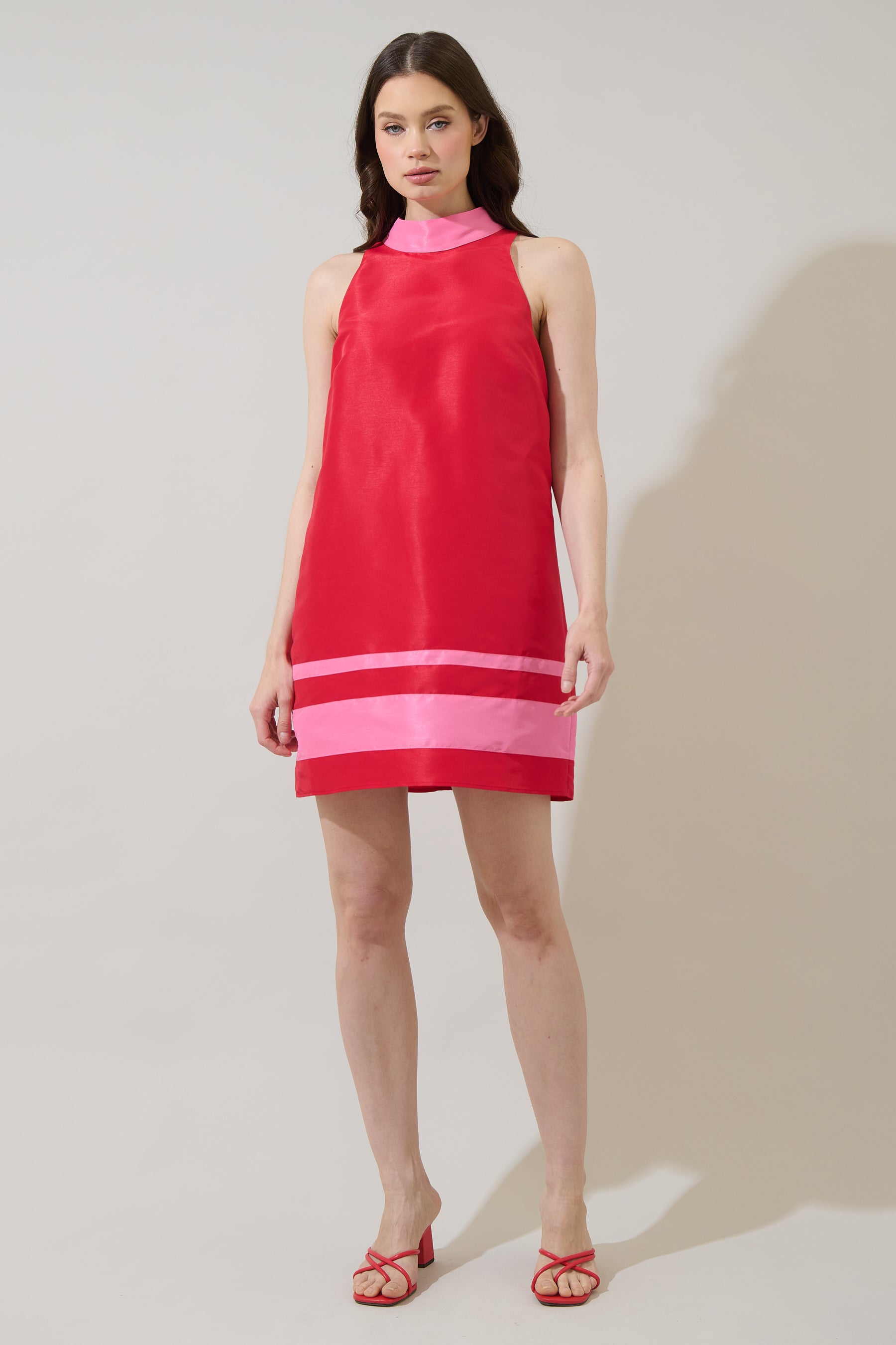 Medelyn Color Block Mini Dress Red-Pink / S by Sugarlips Medelyn Color Block Mini Dress Red-Pink / S by Sugarlips