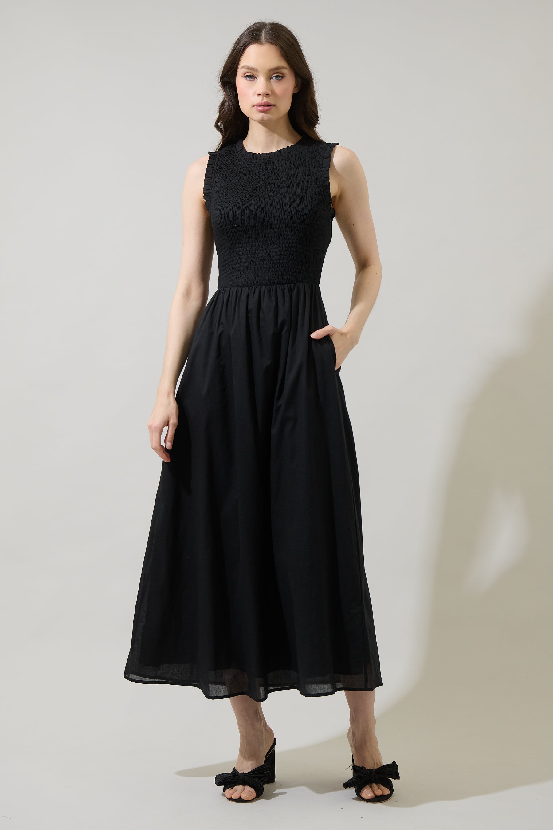 smocked formal dress Smocked Holland Dress w. Rhinestone
