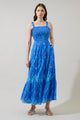 Carys Abstract Delcy Smocked Maxi Dress