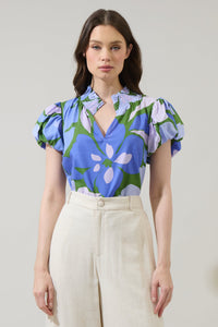 Dayana Floral Poly Smocked Top