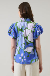 Dayana Floral Poly Smocked Top