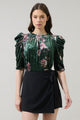 Sharon Floral Velvet Drape Sleeve Top