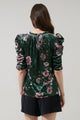 Sharon Floral Velvet Drape Sleeve Top