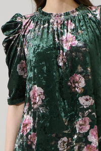 Sharon Floral Velvet Drape Sleeve Top