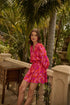 Charly Abstract Starla Smocked Tiered Mini Dress