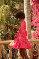 Darline Floral Collins Godet Mini Dress