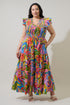 New Guinea Sunfire Tiered Midi Dress Curve
