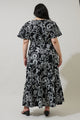 Haylie Floral Palmer Poplin Tiered Maxi Dress Curve