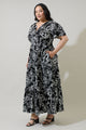 Haylie Floral Palmer Poplin Tiered Maxi Dress Curve