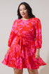 Darline Floral Collins Godet Mini Dress Curve