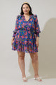 Wendey Floral Idra Ruffle Chiffon Dress Curve