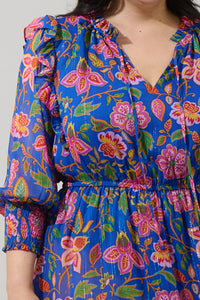 Wendey Floral Idra Ruffle Chiffon Dress Curve