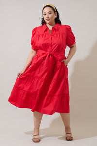 Blate Tiered Midi Dress Curve