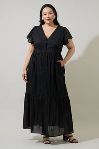 Brigid Blissa Button Midi Dress Curve