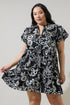 Haylie Floral Empire Tiered Mini Dress Curve