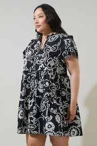 Haylie Floral Empire Tiered Mini Dress Curve