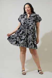Haylie Floral Empire Tiered Mini Dress Curve