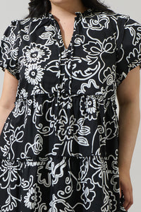 Haylie Floral Empire Tiered Mini Dress Curve