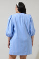 Malaga Striped Victoria Shift Split Neck Mini Dress Curve