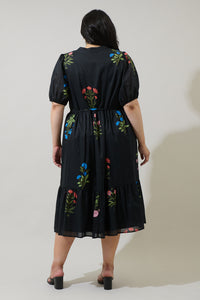 Hester Floral Beth Button Down Midi Dress Curve