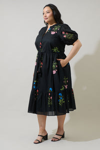 Hester Floral Beth Button Down Midi Dress Curve