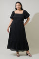 Coraly Xena Puff Sleeve Maxi Dress Curve