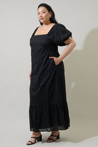 Coraly Xena Puff Sleeve Maxi Dress Curve