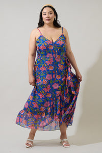 Wendey Floral Zayna Wrap Maxi Dress Curve