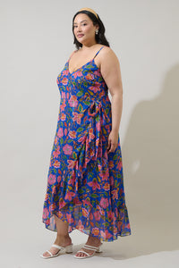 Wendey Floral Zayna Wrap Maxi Dress Curve