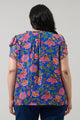 Wendey Floral Montie Ruffle Tie Neck Blouse Curve