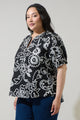 Haylie Floral Neli Split Neck Top Curve