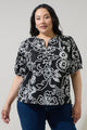 Haylie Floral Neli Split Neck Top Curve