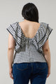 Dovery Gingham Leoti Ruffle Babydoll Top Curve