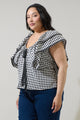 Dovery Gingham Leoti Ruffle Babydoll Top Curve