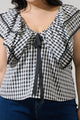 Dovery Gingham Leoti Ruffle Babydoll Top Curve
