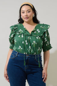 Kestrel Floral Auria Puff Sleeve Top Curve