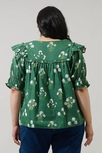 Kestrel Floral Auria Puff Sleeve Top Curve