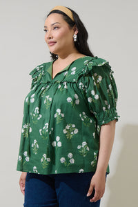 Kestrel Floral Auria Puff Sleeve Top Curve