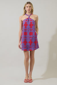 Rory Abstract Amory Halter Mini Dress