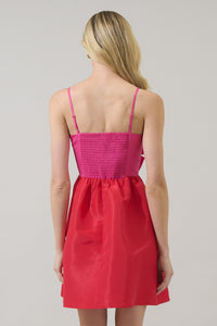 Tizza Bow Color Block Mini Dress
