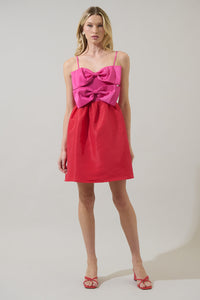 Tizza Bow Color Block Mini Dress