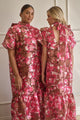 Mersin Floral Dime Organza Mockneck Maxi Dress Curve