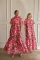 Mersin Floral Dime Organza Mockneck Maxi Dress Curve
