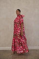 Mersin Floral Dime Organza Mockneck Maxi Dress Curve