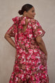 Mersin Floral Dime Organza Mockneck Maxi Dress Curve