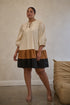 Woodlake Color Block Tiered Mini Dress Curve